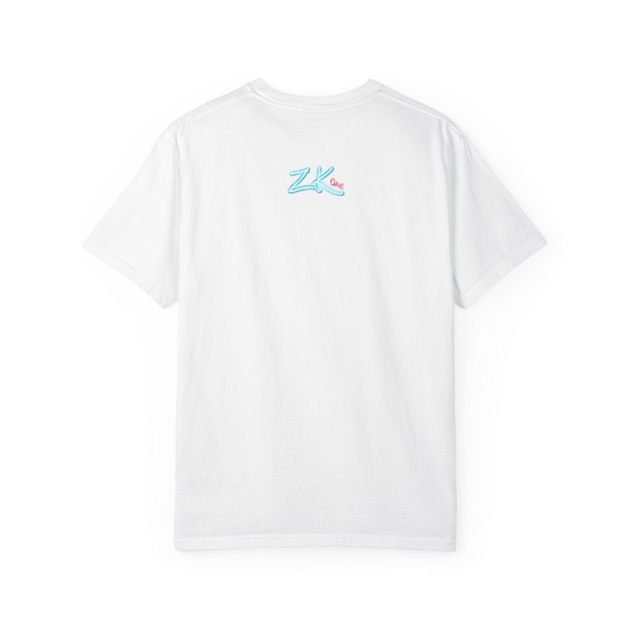 Moonlit Cat & Hooded Figure T‑Shirt — Silhouette Graphic Tee