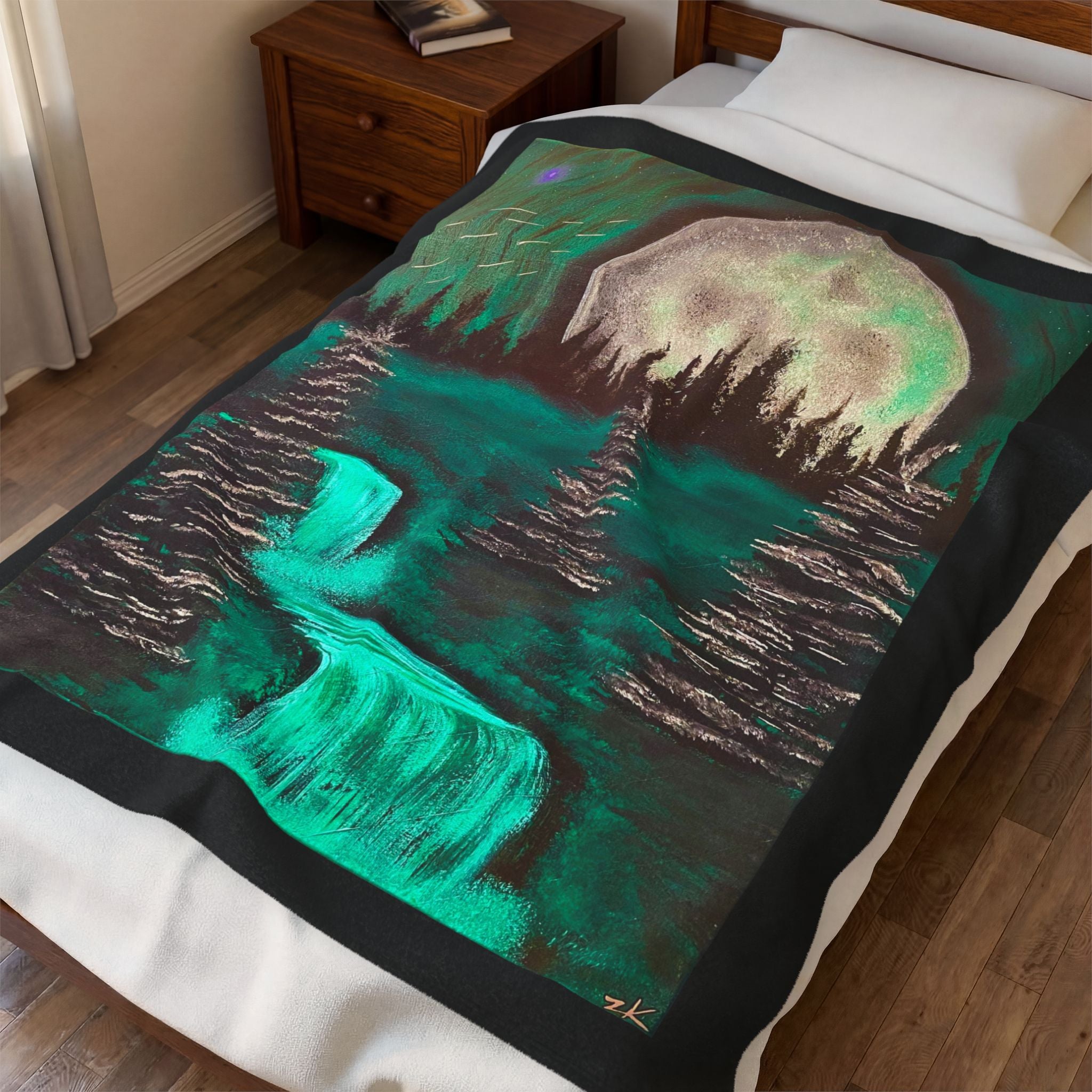 Teal Dream Velveteen Plush Blanket